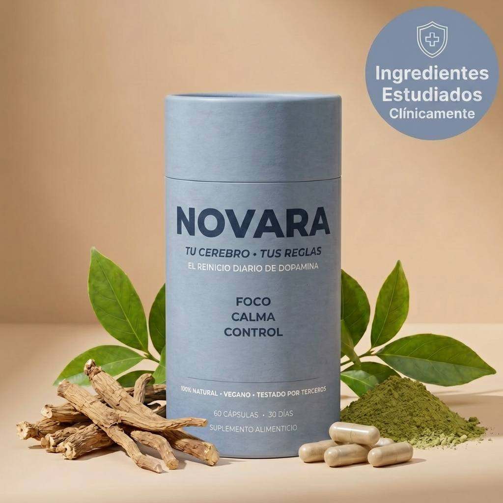 Frasco NOVARA Ctrl con plantas e ingredientes naturales
