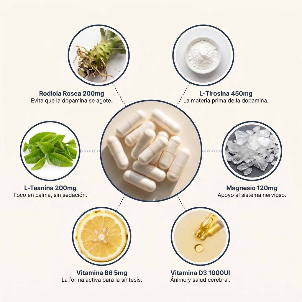 Los seis ingredientes de NOVARA Ctrl con sus dosis